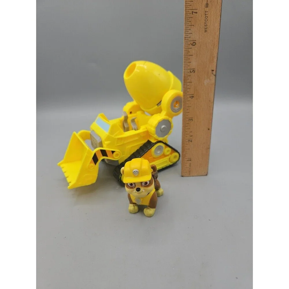 Paw Patrol The Movie Rescue Pups Rubble Figure Deluxe Bulldozer Vehicle Toy